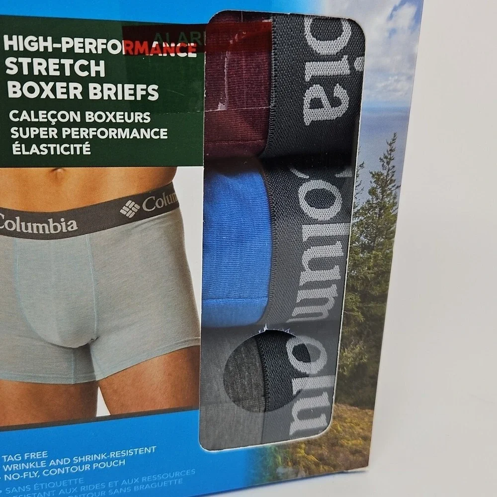 Columbia Men's 3 Pack Multicolor High Performance Stretch Boxer Briefs Size‎ XL